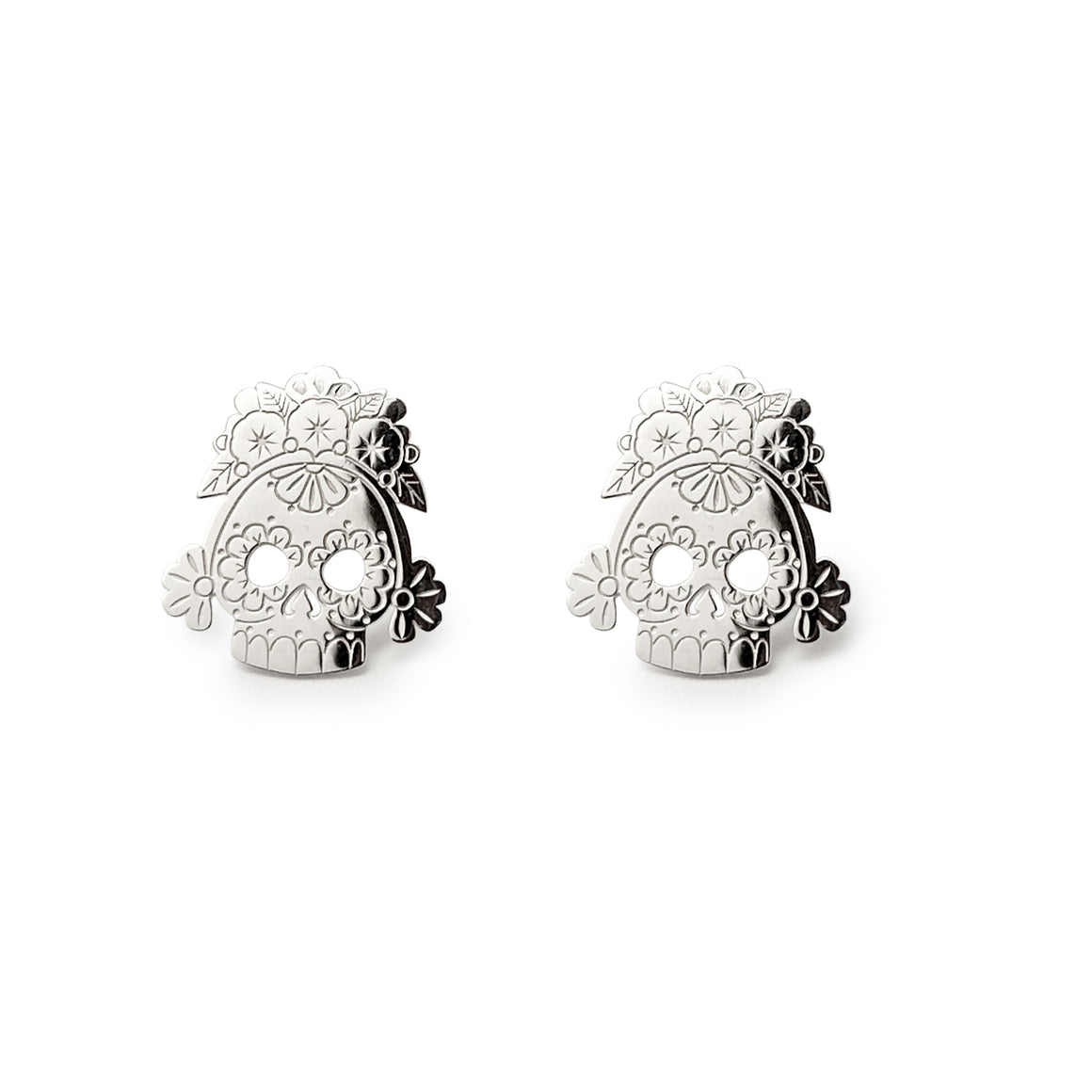 ARETES CATRINA OAXAQUEÑA PLATA