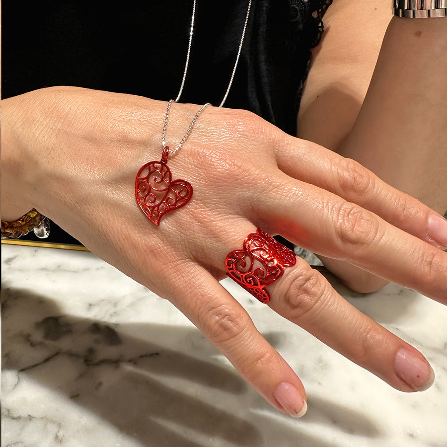 Dije Corazon Fortaleza -Rojo