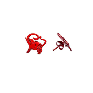 Aretes  Elefante Rojo