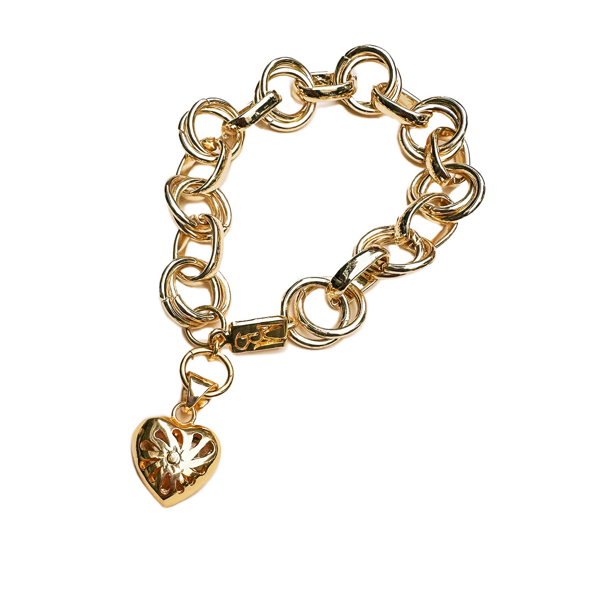 PULSERA CORAZON ENCADENADO - DORADO