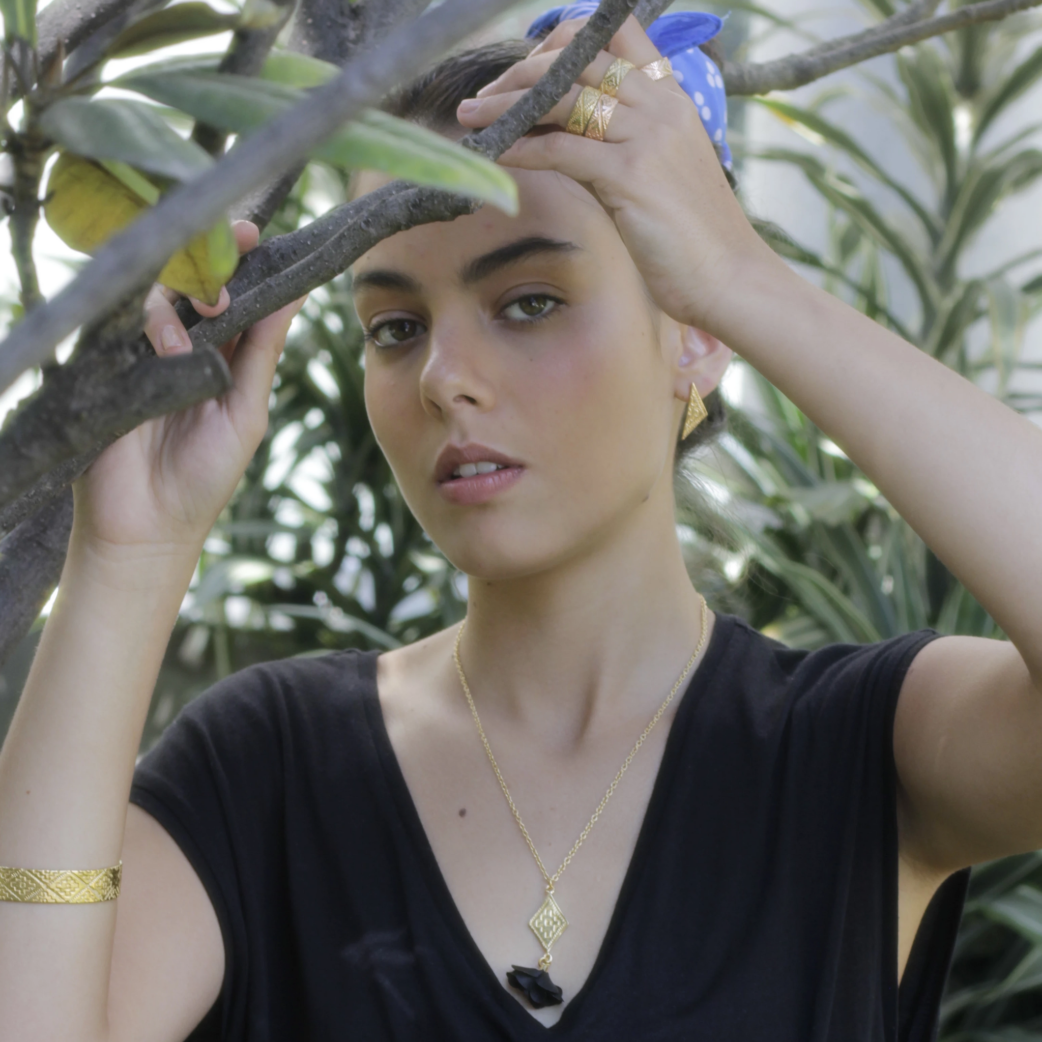 Aretes Medio Rombo - Dorados