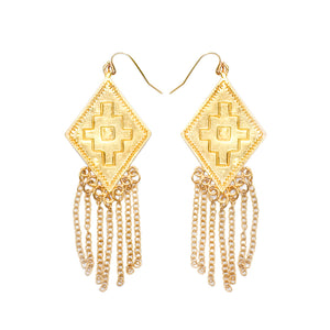 Aretes Rombo Grande Dorado