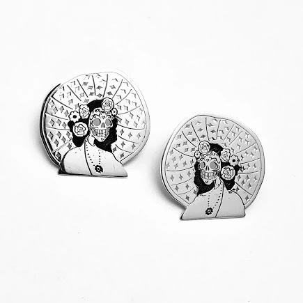 Aretes Catrina Calavera Joyería Mexicana Plata Mexico